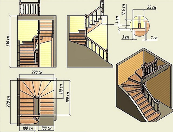 Забежная лестница своими руками: схемы + пошаговая инструкция с фото